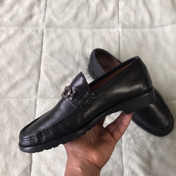 Salvatore Ferragamo Black Leather Loafers Mens Size 8 main image 4